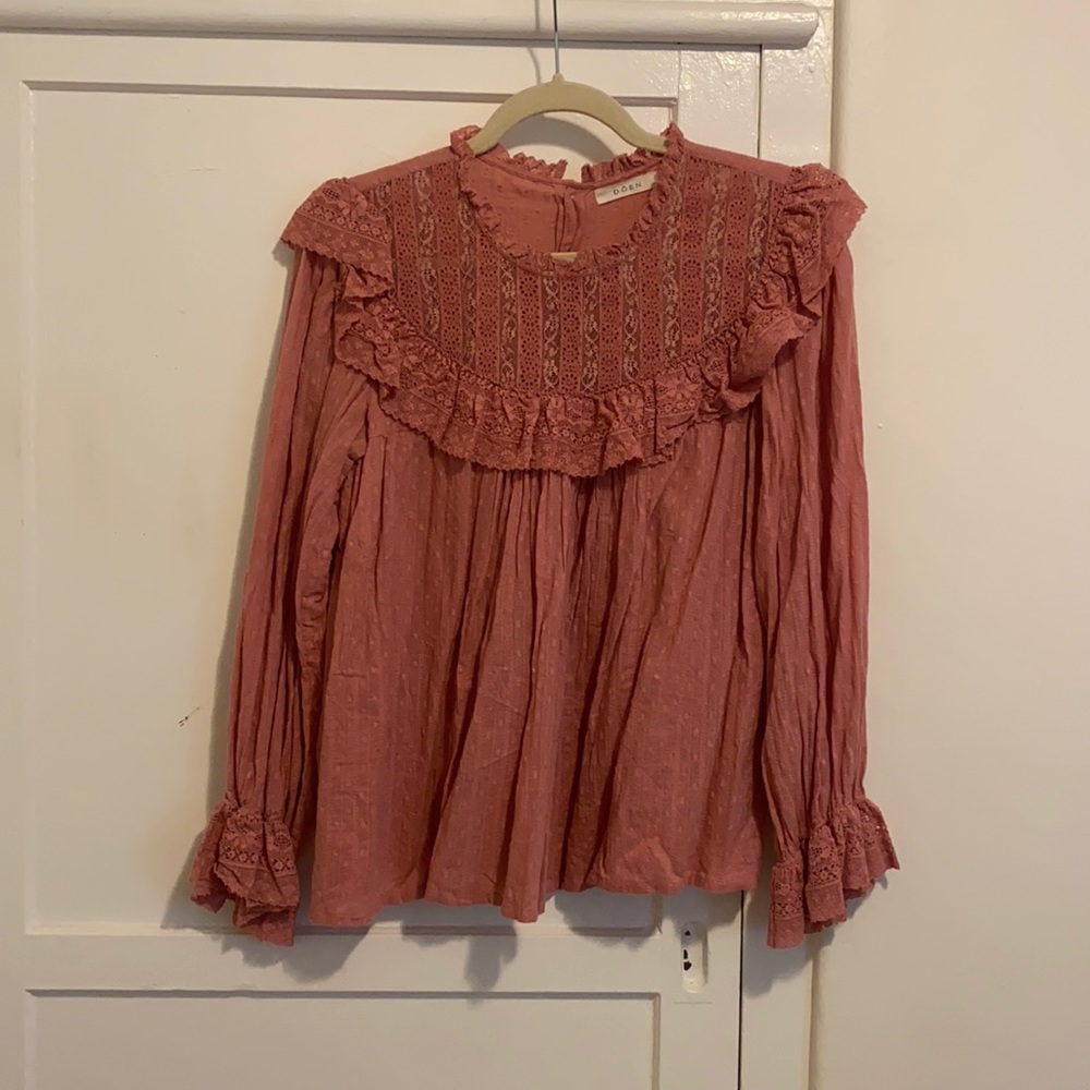 Doen Lace and Eyelet Blouse